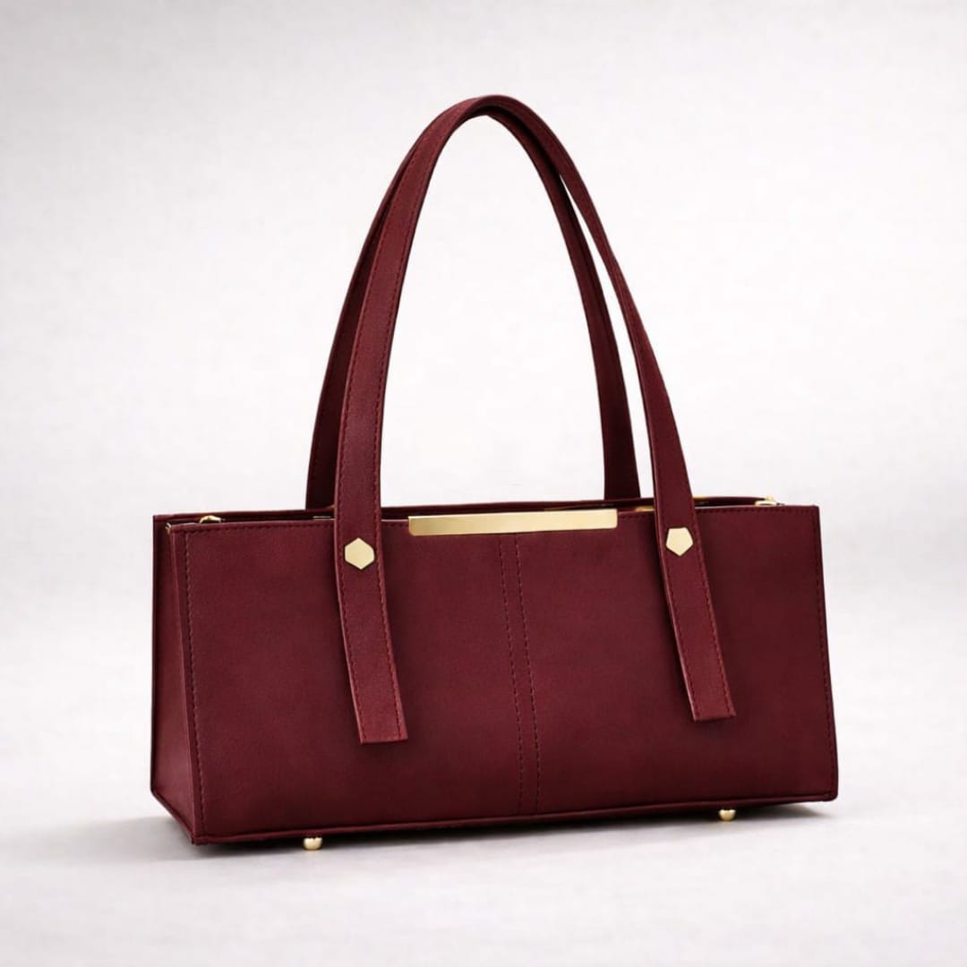Grace Line Structured PU Leather Tote Bag for Women