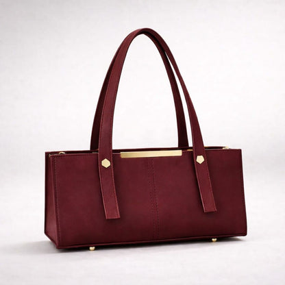 Grace Line Structured PU Leather Tote Bag for Women