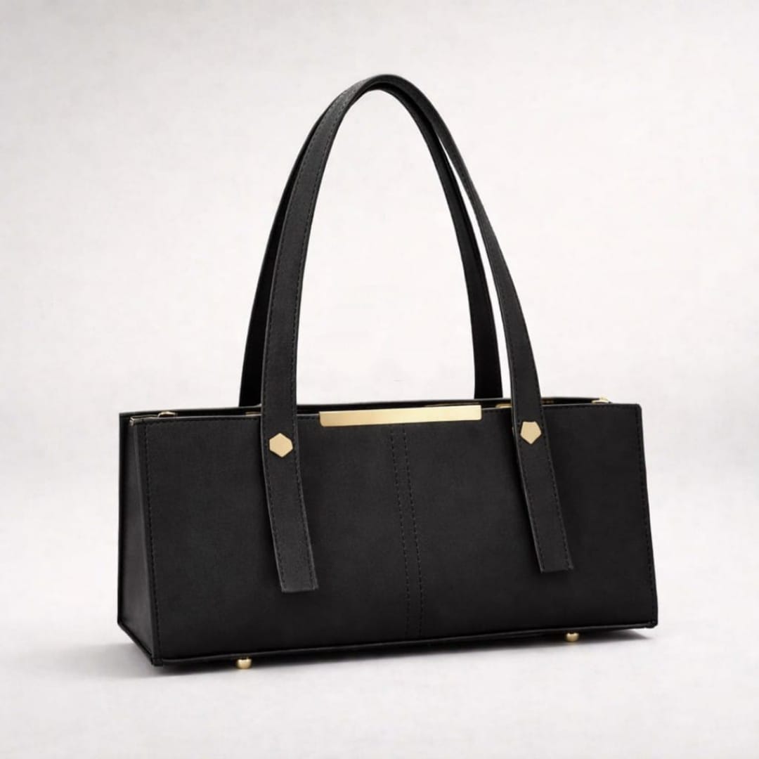 Grace Line Structured PU Leather Tote Bag for Women
