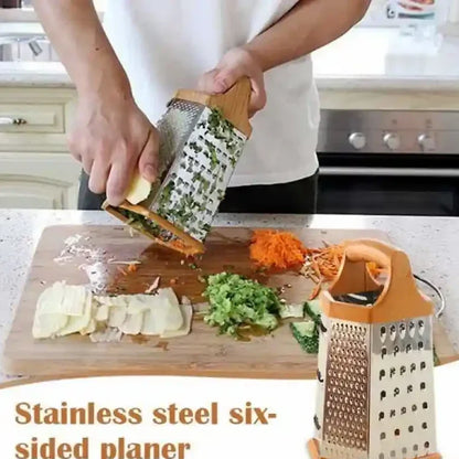 Stainless Steel 6 Sided Box Grater (Vegetable Cheese Slicer Shredder)