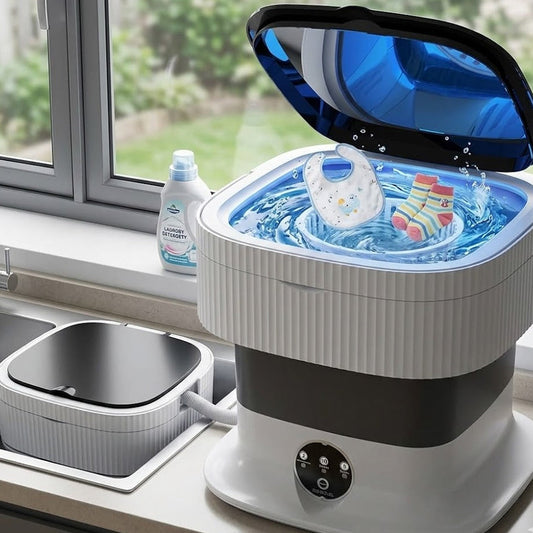 Foldable 10L Portable Laundry Washer With Drying System