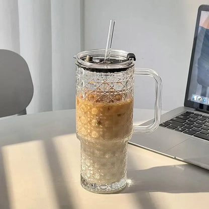 Glass Tumbler With Straw Stylish Reusable Drinkware