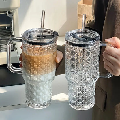Glass Tumbler With Straw Stylish Reusable Drinkware
