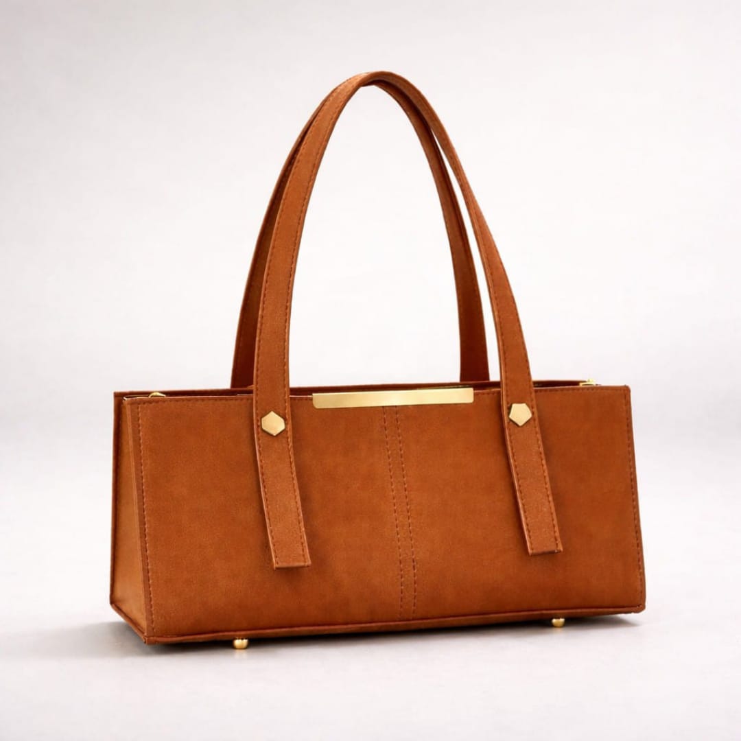 Grace Line Structured PU Leather Tote Bag for Women