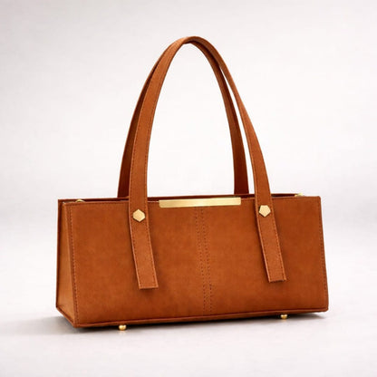 Grace Line Structured PU Leather Tote Bag for Women