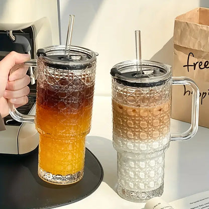 Glass Tumbler With Straw Stylish Reusable Drinkware